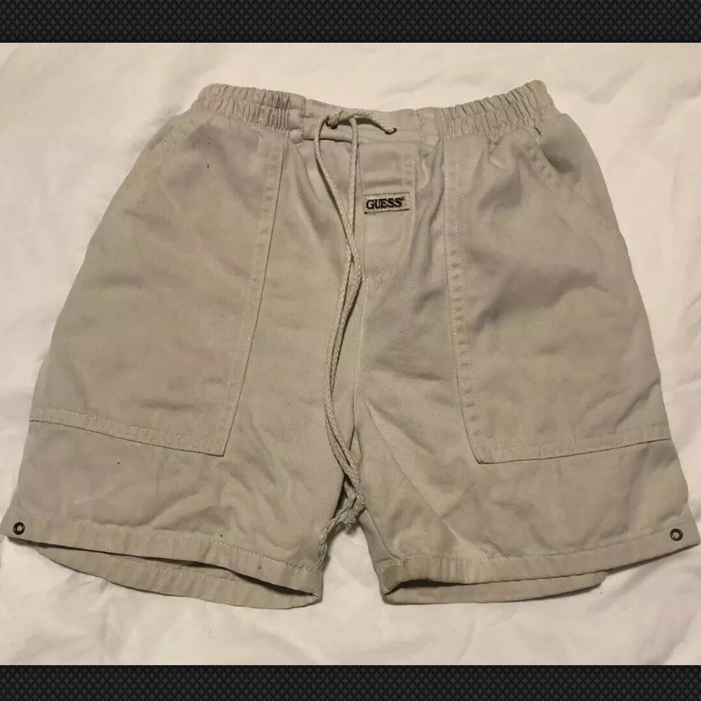 Sz 4-5 VTG Baby GUESS Khaki Shorts Tan USA Made